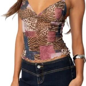 Edikted Multicolor Patchwork Cami Top